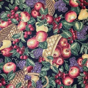 Fruit Basket Cotton Fabric - VIP by Cranston Print Works - 5/8 Yd - Apple Grape
